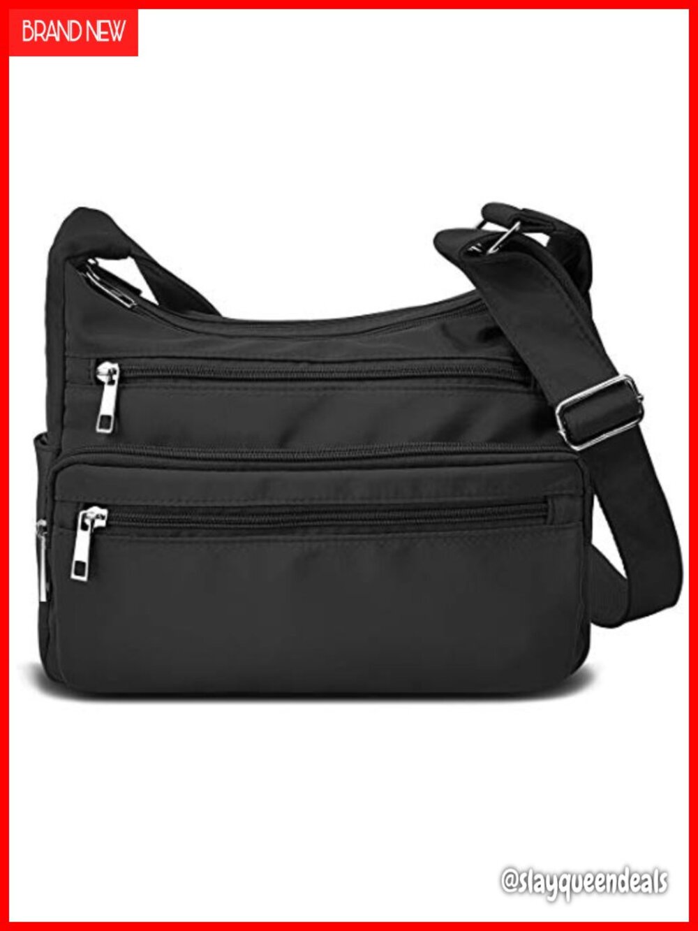 RFID Nylon Multi Pocket Crossbody Bag Lightweight Travel Purse